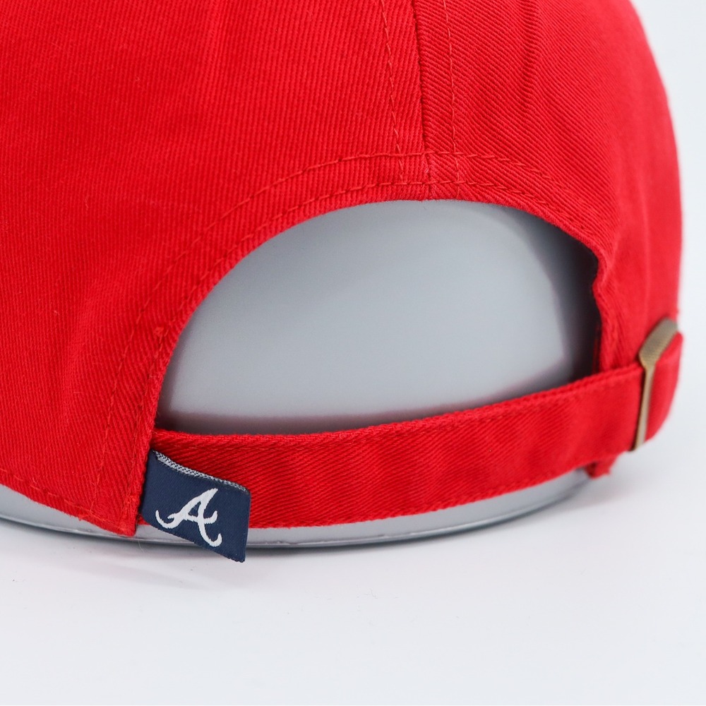 47 Brand Atlanta Braves Red Cleanup MLB Baseball Cap Adjustable Navy A Logo OSFA - Picture 10 of 11
